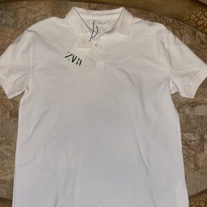 White Zara Polo, never used, kids size 13-14